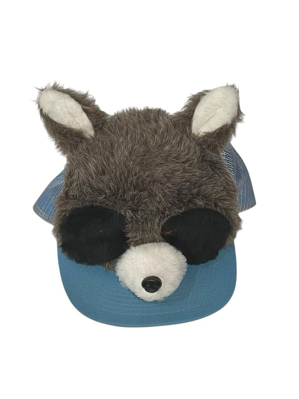 Vtg 80s Wilkinson Realistic Designs 3D Plush Raccoon Snapback Trucker Hat OSFA